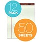 TOPS The Legal Pad Writing Pad, 8-1/2" x 11-3/4", Legal Ruled, Greentint, 50 Sheets/Pad, 12/Pack (7534)