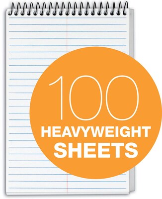 TOPS Docket Gold Steno Pad, 6" x 9", Gregg Ruled, White, 100 Sheets/Pad (99708)