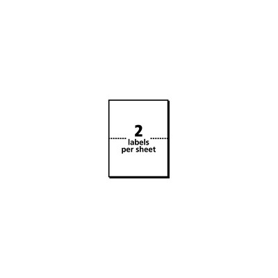 Avery TrueBlock Inkjet Shipping Labels, 5-1/2 x 8-1/2, White, 2 Labels/Sheet, 25 Sheets/Pack (8126