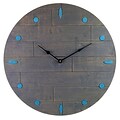 Cray Cray Supply Rustic Gray Clock with Blue Numeral Marks Large (CRYC075)