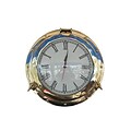Handcrafted Decor  Brass Deluxe Class Porthole Clock, 12 in. (HDFM3765)