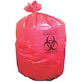 Heritage, Healthcare Printed Biohazard Bags/Liners, 12-16 Gallon, 24x32, Low Density, 1.3 Mil, Red, 500 CT