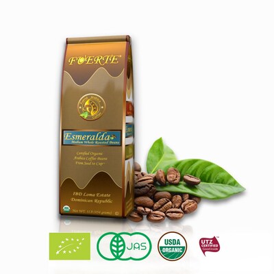 FUERTE®Esmeralda™, Whole Bean Coffee, Medium Roast, USDA Organic, 1 LB. (B020)