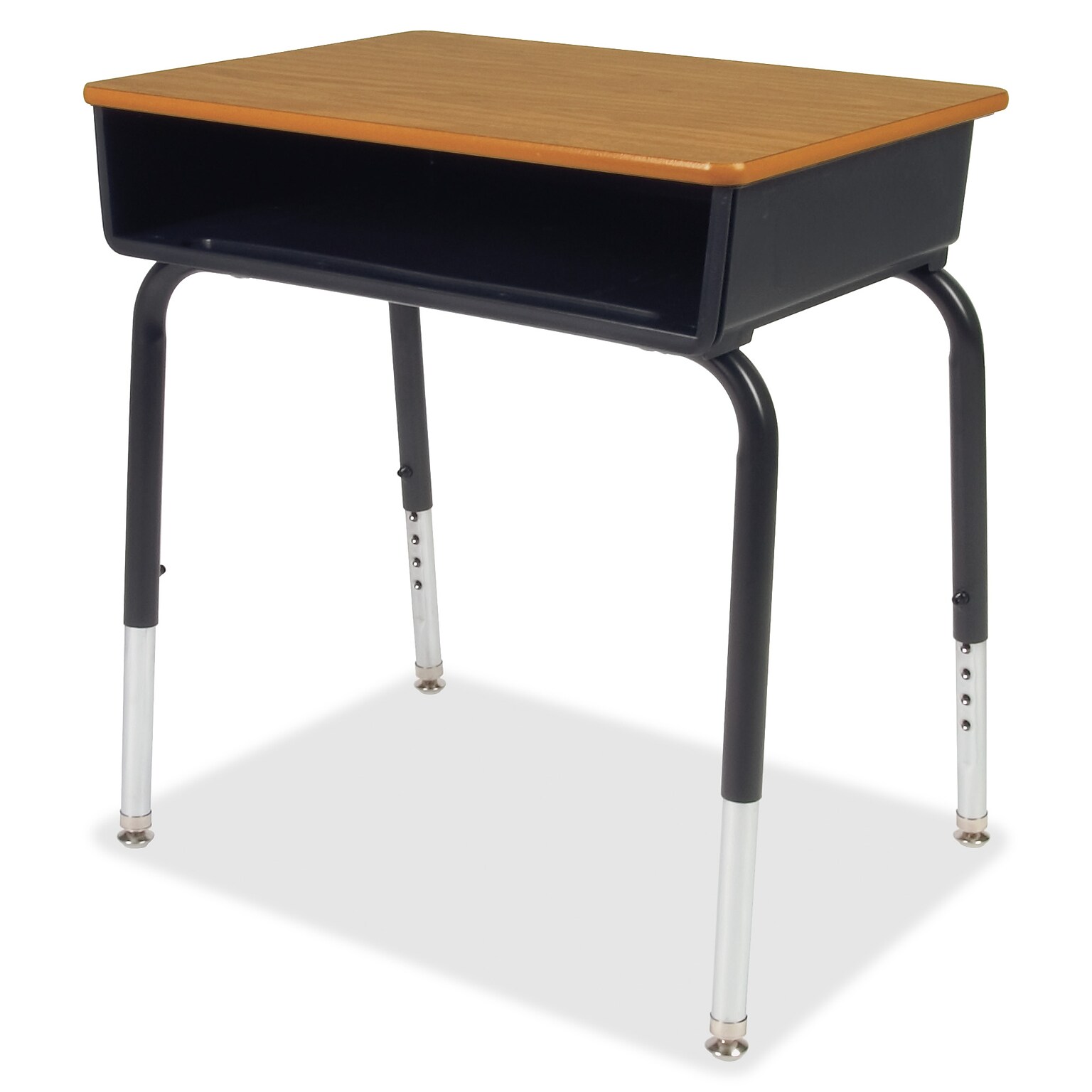 Lorell Adjustable-height Student Desks, 18W x 24D x 30H, Black/Medium Oak (LLR99893)