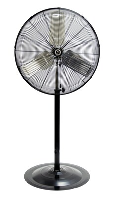 TPI Commercial 30 Pedestal Fan, 3-Speed, Black/Gray/Silver (CACU30P)