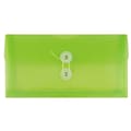 JAM Paper® Plastic Envelopes with Button and String Closure, #10 Business Booklet, 5.25 x 10, Lime Green, 108/Pack (921B1LIB)