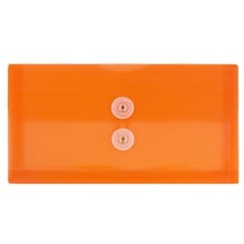 JAM Paper® Plastic Envelopes with Button and String Tie Closure, #10 Business Booklet, 5.25 x 10, Or