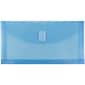 JAM Paper® #10 Plastic Envelopes with Hook & Loop Closure, 1" Expansion, 5.25" x 10", Blue Poly, 12/pack (921V1BU)