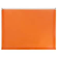 JAM Paper® Plastic Envelopes with Zip Closure, Letter Booklet, 9.5 x 12.5, Orange Poly, 12/pack (218