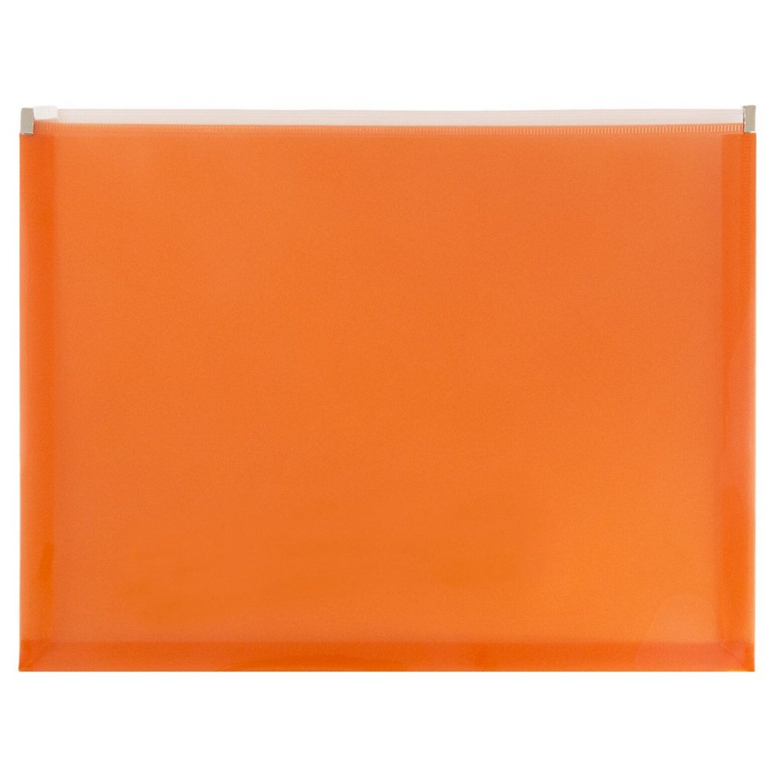 JAM Paper® Plastic Envelopes with Zip Closure, Letter Booklet, 9.5 x 12.5, Orange Poly, 12/pack (218Z1OR)