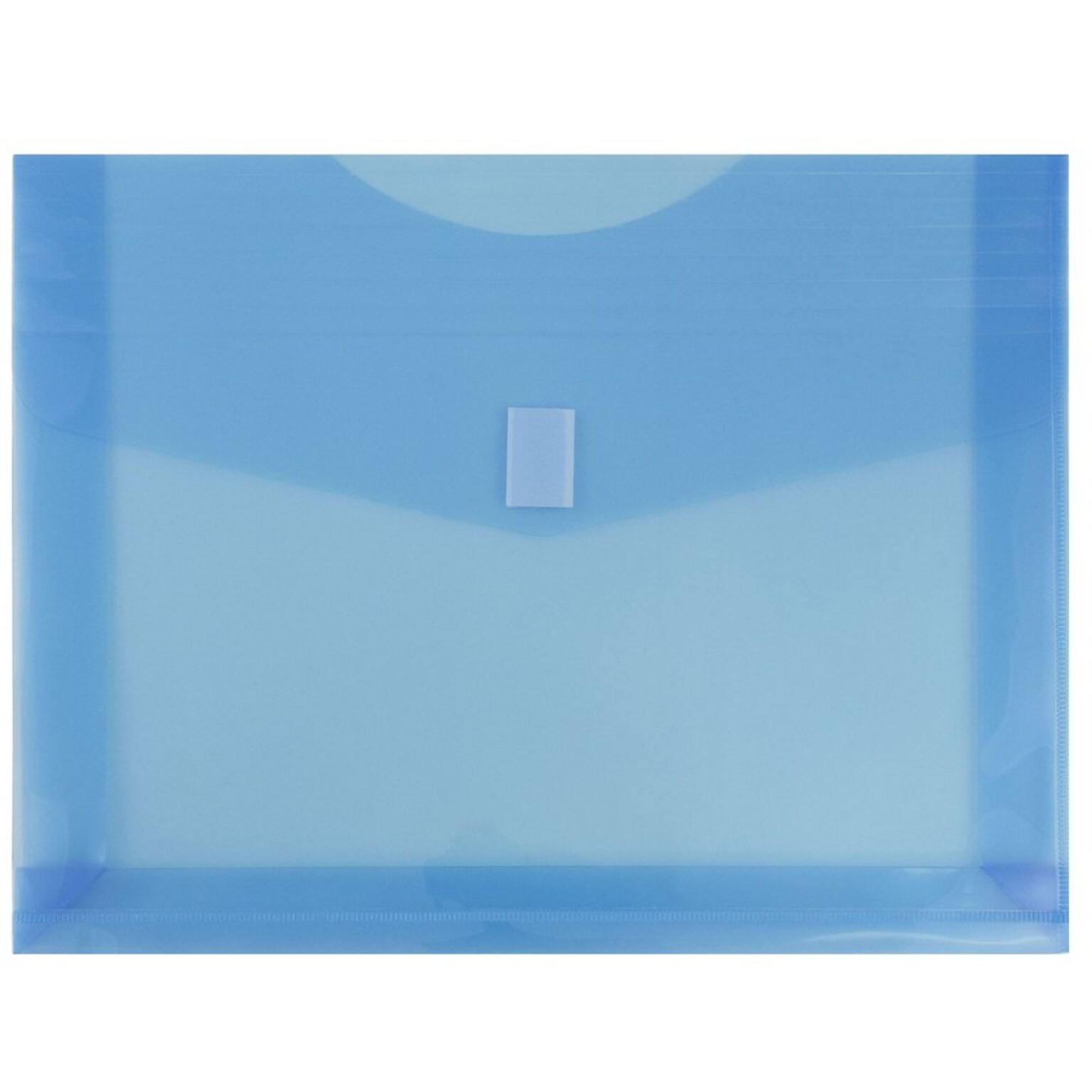 JAM Paper® Plastic Envelopes with Hook & Loop Closure, 2 Expansion, Letter Booklet, 9.75 x 13, Blue Poly, 12/pack (218V2BU)