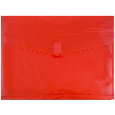 JAM Paper® Plastic Envelopes with Hook & Loop Closure, 2 Expansion, Letter Booklet, 9.75 x 13, Re