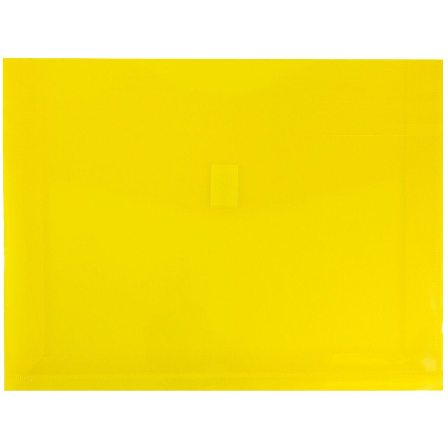 JAM Paper® Plastic Envelopes with Hook & Loop Closure, 2 Expansion, Letter Booklet, 9.75 x 13, Yellow Poly, 12/pack (218V2YE)