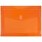 JAM Paper® Plastic Envelopes with Hook & Loop Closure, 9.75 x 13 with 2 Inch Expansion, Orange, 12/P