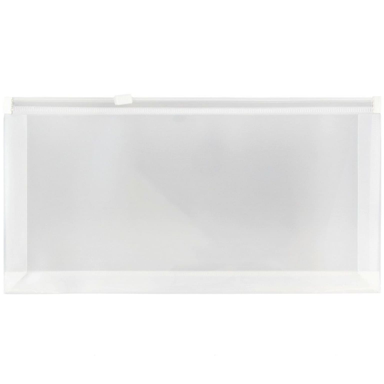 JAM Paper® #10 Plastic Envelopes with Zip Closure, 5 x 10, Clear Poly, 12/pack (921Z1CL)
