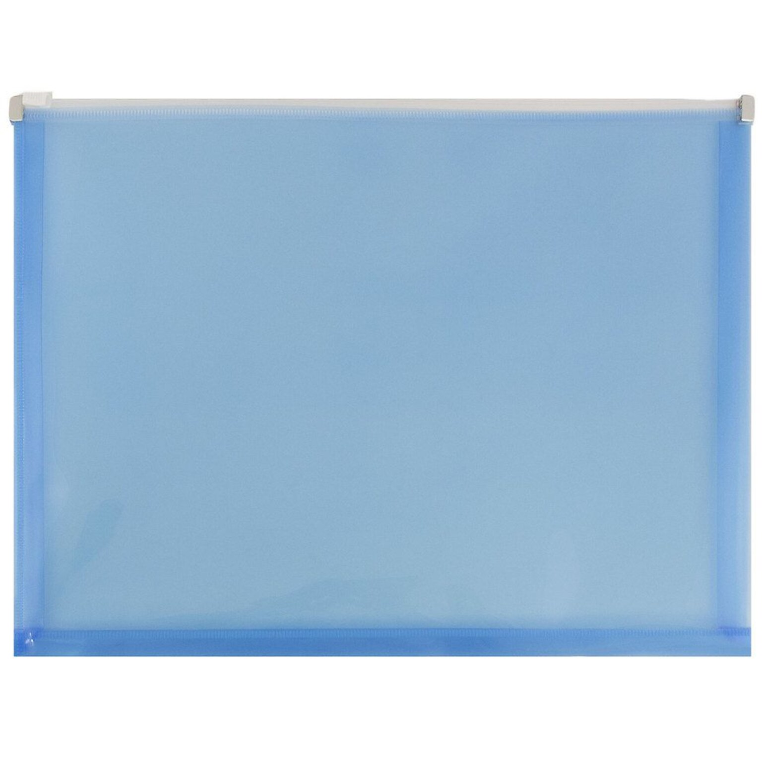 JAM Paper Plastic Expansion Envelopes with Zip Closure, Letter Booklet, 9.75 x 13, Blue, 12/Pack (218Z1bu)