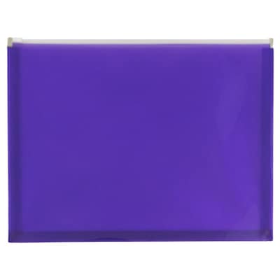 JAM Paper Plastic Expansion Envelopes with Zip Closure, Letter Booklet, 9.75 x 13, Purple, 12/Pack (