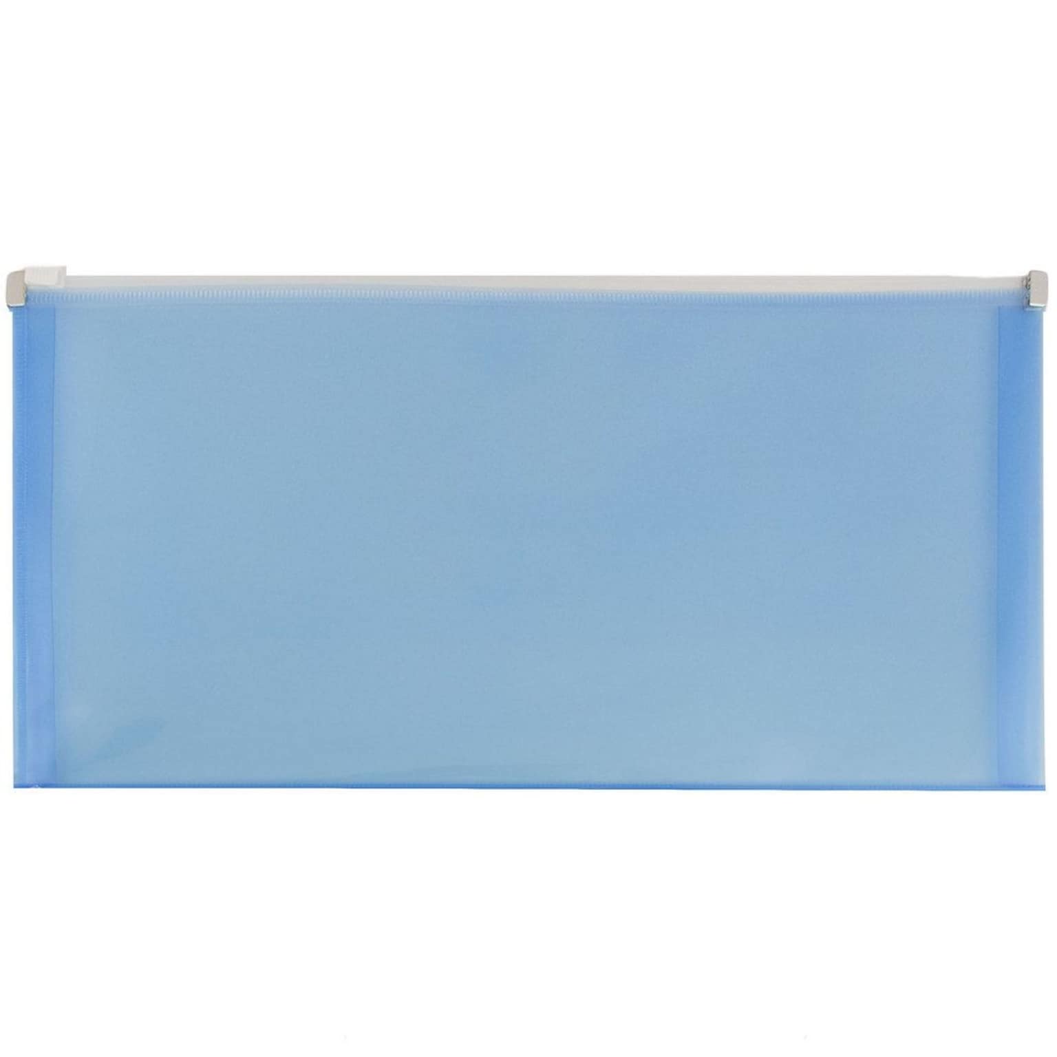 JAM Paper® #10 Plastic Envelopes with Zip Closure, 5 x 10, Blue Poly, 12/pack (921Z1BU)