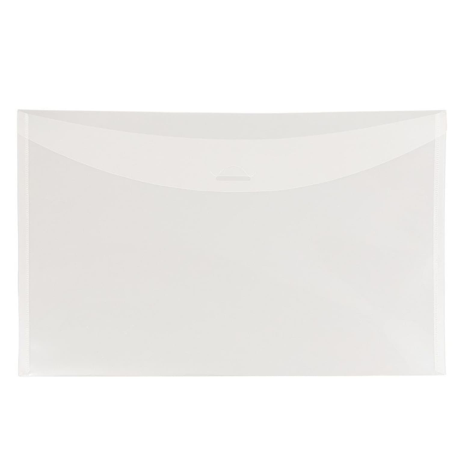 JAM Paper® Plastic Envelopes with Tuck Flap Closure, Booklet, 6 x 9, Clear, 12/Pack (1541748)