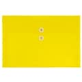 JAM Paper® Plastic Envelopes with Button and String Tie Closure, Legal Booklet, 9.75 x 14.5, Yellow