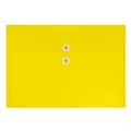 JAM Paper® Plastic Envelopes with Button and String Tie Closure, Letter Booklet, 9.75 x 13, Yellow,