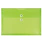 JAM Paper® Plastic Envelopes with Button and String Tie Closure, Letter Booklet, 9.75 x 13, Lime Green Poly, 12/pack (1221566)