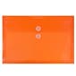 JAM Paper® Plastic Envelopes with Button and String Tie Closure, Letter Booklet, 9.75 x 13, Orange Poly, 12/pack (218B1OR)