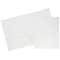 JAM Paper® Laminated Two-Pocket Glossy Presentation Folders, White, 25/Pack (385GWHD)