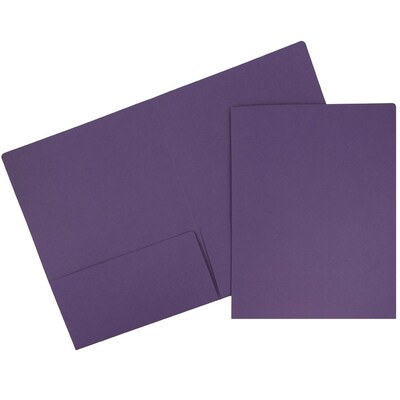 JAM Paper Premium Matte 2-Pocket Portfolio Folder, Dark Purple, 6/Pack (5166613304d)