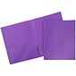 JAM Paper® Plastic Two-Pocket School POP Folders, Purple, 6/Pack (382Epud)