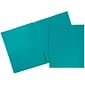 JAM Paper® Plastic Two-Pocket School POP Folders, Teal, 6/Pack (382Eted)