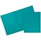 JAM Paper POP Two-Pocket Plastic Folders, Teal, 96/Pack (382ETEB)