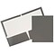 JAM Paper® Laminated Two-Pocket Glossy Presentation Folders, Grey, 6/Pack (31225352U)