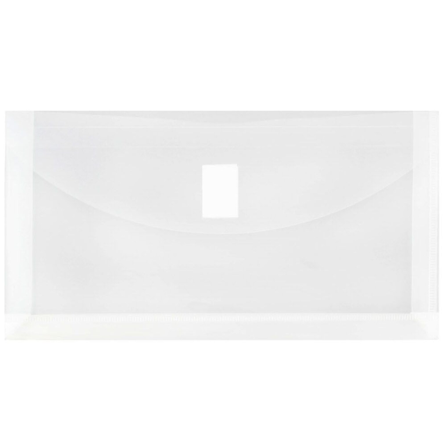 JAM Plastic Envelopes with Hook & Loop Closure, #10 Booklet Wallet, 5.25 x 10 with 1 Inch Expansion, Clear, 108/Pack (921V1CLB)