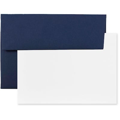 JAM Paper® Blank Greeting Cards Set, A2 Size, 4.375 x 5.75, Navy Blue, 25/Pack (304624614)