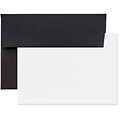 JAM Paper® Blank Greeting Cards Set, A2 Size, 4.375 x 5.75, Black Linen, 25/Pack (304624586)