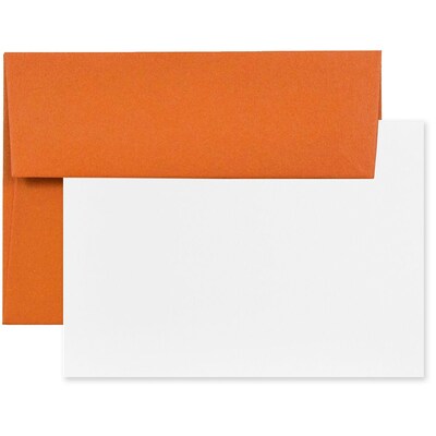 JAM Paper® Blank Greeting Cards Set, 4Bar A1 Size, 3.625 x 5.125, Dark Orange, 25/Pack (304624601)