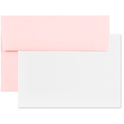 JAM Paper® Blank Greeting Cards Set, A2 Size, 4.375 x 5.75, Baby Pink, 25/Pack (304624582)