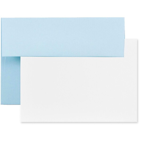 JAM Paper® Blank Greeting Cards Set, A6 Size, 4.75 x 6.5, Baby Blue, 25/Pack (304624579)
