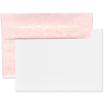 JAM Paper® Blank Greeting Cards Set, A7 Size, 5.25 x 7.25, Parchment Pink Recycled, 25/Pack (304624568)
