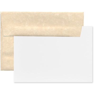 JAM Paper® Blank Greeting Cards Set, A7 Size, 5.25 x 7.25, Parchment Natural Recycled, 25/Pack (3046