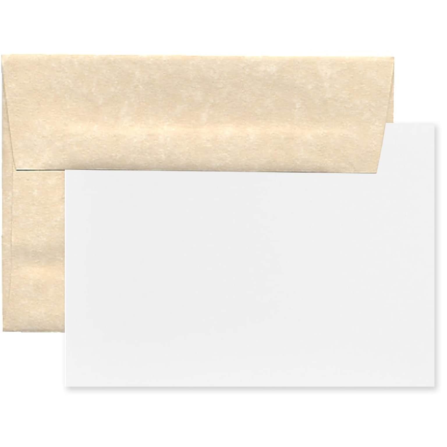 JAM Paper® Blank Greeting Cards Set, A2 Size, 4.375 x 5.75, Parchment Natural Recycled, 25/Pack (304624558)