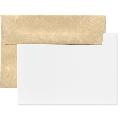 JAM Paper® Blank Greeting Cards Set, A2 Size, 4.375 x 5.75, Parchment Brown Recycled, 25/Pack (304624550)