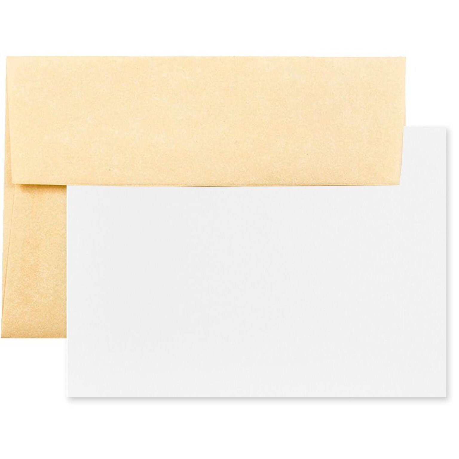 JAM Paper® Blank Greeting Cards Set, A7 Size, 5.25 x 7.25, Parchment Antique Gold Recycled, 25/Pack (304624544)