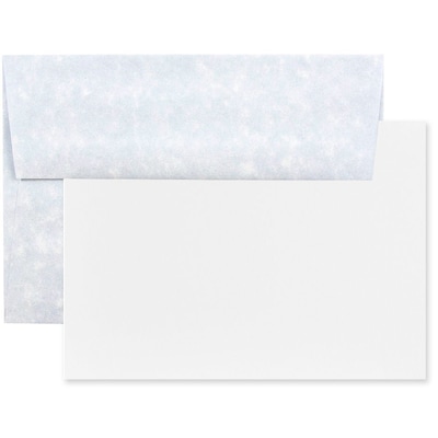 JAM Paper® Blank Greeting Cards Set, A2 Size, 4.375 x 5.75, Parchment Blue Recycled, 25/Pack (304624