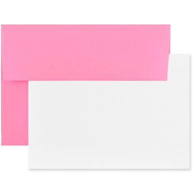 JAM Paper® Blank Greeting Cards Set, A7 Size, 5.25 x 7.25, Ultra Pink, 25/Pack (304624532)