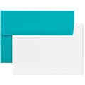 JAM Paper® Blank Greeting Cards Set, 4Bar A1 Size, 3.625 x 5.125, Sea Blue Recycled, 25/Pack (304624525)