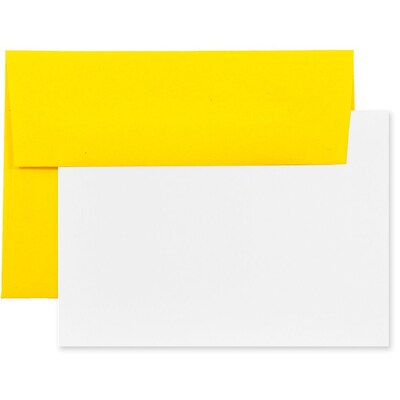 JAM Paper® Blank Greeting Cards Set, A6 Size, 4.75 x 6.5, Yellow Recycled, 25/Pack (304624539)