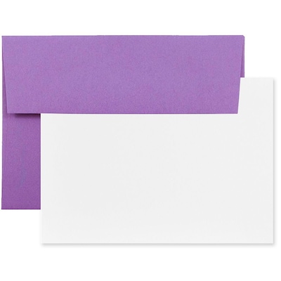 JAM Paper® Blank Greeting Cards Set, A6 Size, 4.75 x 6.5, Violet Purple Recycled, 25/Pack (304624535)