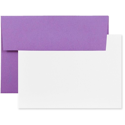 JAM Paper® Blank Greeting Cards Set, A7 Size, 5.25 x 7.25, Violet Purple Recycled, 25/Pack (30462453